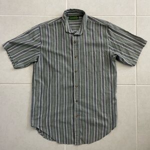 Crossbow Men's Gray Striped Button Down Shirt